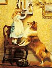 A Little Girl and her Sheltie by Charles Burton Barber